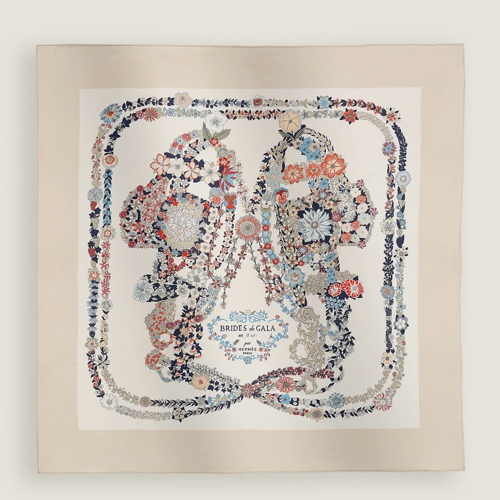 Hermes Brides de Gala en Fleurs scarf